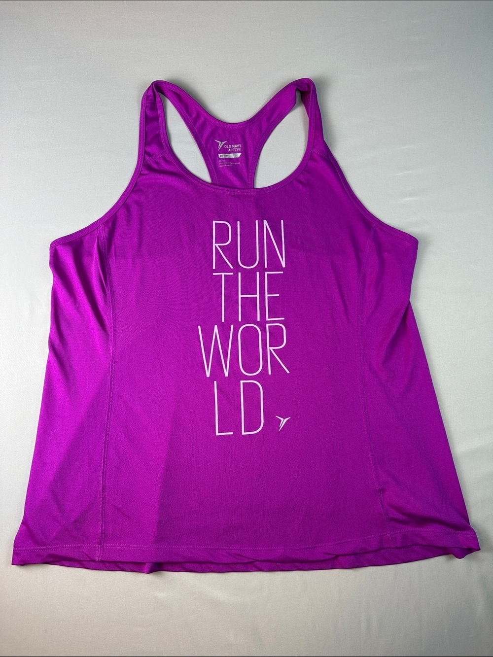 Old Navy Bright Purple Racerback Tank Top Run The World